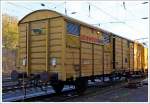 2-achsiger Werkstattwagen der  Schweerbau 75 80 D-WVZ 2329 140-7, abgestellt am 16.11.2013 in Kreuztal.
