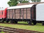 Gedeckter Güterwagen Hikgbr-GuP Bauart Oppeln im Eisenbahnmuseum Weimar am 05.08.2016.