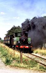 C-Dampflok No 1658 bei der Museumsbahn Cerney  - Sentheim am 07.08.1979.