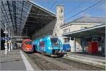 Unter der markanten Bahnhofshalle von Lyon Perrache mit dem passenden Turm im rechten Bildteil verlässt der SNCF 82621 verlässt den Bahnhof Richtung Bourg-en-Bresse, während im Hintergrund der FS Trenitalia ETR 400 031 als FR 6654 (ab 13:11) nach Paris Gare de Lyon (an 15:30) auf die Abfahrt wartet. 

13. März 2024 