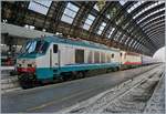 Die FS E 402A (E402.043) und 402B sind mit ihrem Nightjet 233 von Wien in Milano eingetroffen.