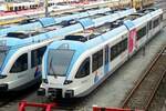 Am 28 M�rz 2013 fing der Einsatz von BRENG auf ein Nebenbahn von Arnhem an und die neun GTWs wurden in Arnhem Berg zusammengebracht, mit 5045 als eine davon; Arnhem-Berg, 28-3-2013.