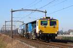 Volker Rail UniMat 103 passiert am 19 J�nner 2024 Hulten und wird vom offenbarere Weg fotografiert.