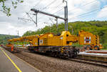   Der 150 t KIROW Gleis- und Weichenbaukran KRC 1200 (ein Kirow MULTI TASKER KRC 1200) A-RTS 99 81 9119 004-5, ex SKL X 980 009-5, der Firma Swietelsky (eigestellt durch die Tochtergesellschaft RTS