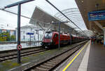 Der Taurus II �BB 1116 216 hat am 11.09.2022 mit einem �BB Railjet den Hauptbahnhof Salzburg erreicht.