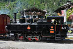 Dampflok Nr. 3; Tirol; der Zillertalbahn wurde vor den Zug  im Bahnhof von Mayrhofen gesetzt, wird diesen in k�rze in Richtug Jenbach ziehen. Der Dampfzug verkehrt nur am Dienstag; Mittwoch und Donnerstag, jeweils eine Hin- und R�ckfahrt. 20.08.2024