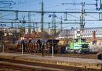 Die Z65 700 der TJF - Tjustbygdens J�rnv�gsf�rening, ex Stena  Z65 700, ex TGOJ Z65 700, ex Smedjebacken 2, steht am 22 M�rz 2019 in Norrk�ping. Aufnahme aus einem Zug heraus.

Die Lok wurde 1964 von Kalmar Verkstad AB unter der Fabriknummer 267 f�r die Smedjebackens J�rnverk als Smedjebacken 2 gebaut. 1997 wurde sie an die TGOJ (Trafikaktiebolaget Gr�ngesberg–Oxel�sunds j�rnv�ger, heute TGOJ Trafik AB) verkauft und bekam die Bezeichnung Z65 700. Sie wurde auch remotorisiert und bekam einen neuen Scania Vabis DSI-1447 Dieselmotor mit 333 kW (452 PS) Leistung (wie die Z70). Zuvor hatte sie einen 8-Zylinder-Reihen-Dieselmotor vom Typ Rolls Royce C8TFL-MkIV mit 265 kW (360 PS) Leistung. 2004 wurde sie Stena Gotthard �tervinning AB verkauft, 2013 ging sie an die BLS Rail AB und 2015 dann an die TJF - Tjustbygdens J�rnv�gsf�rening.

Die Geschichte der SJ Baureihe Z65:
Mitte der 1950er Jahre beschloss die SJ - Statens J�rnv�gar (ehemalige schwedische Staatsbahn), Kleindiesellokomotiven der Reihe Z65 zu beschaffen, um kosteng�nstig Rangierbetrieb in gr��eren Bahnh�fen und die Bef�rderung von kurzen �bergabeg�terz�gen in ganz Schweden durchf�hren zu k�nnen. Die Lokomotiven wurden bei Kalmar Verkstad AB mit Motoren von verschiedenen Herstellern und unterschieden sich in der Leistung. 
Eingesetzte Motoren waren:
8-Zylinder-Rolls-Royce-Motoren C8TFL-MkIV mit 265 kW (360 PS) Leistung;
Saab-Scania vom Typ DFI-14 mit 270 kW (367 PS) Leistung:
Scania-Vabis-Motoren vom Typ DF-14 mit 270 kW (367 PS) Leistung;
oder Cummins-Motoren  vom Typ KT1150L  mit 280 kW (380 PS) Leistung.
Jeweils zwei Lokomotiven sind miteinander fernsteuerbar (Doppeltraktion). .

Die Loks waren zweiachsig (Achsabstand 4.000 mm) mit dieselhydraulischer Kraft�bertragung �ber eine Twin Disc Getriebe ausgef�hrt. Die Aufbauten gliederten sich in ein mittelst�ndiges F�hrerhaus sowie flache, halbhohe Vorbauten. Im Zeitraum 1961-67 wurden insgesamt 104 Exemplare dieses Typs mit den Betriebsnummern SJ Z65 489-590, 652, 700 geliefert. Die Loks erhielten anf�nglich ein Farbschema in Dunkelblau, Rot und Wei�, in den 1970er Jahren wurden auf die neuen SJ-Farben Dunkelblau und Orange gewechselt.

1990-92 wurden insgesamt 50 Loks der Reihe SJ Z65 einer unfassenden Modernisierung unterzogen, die bei  H�gglund & S�ner  in �rnsk�ldsvik bzw. bei  ABB Railcar AB  in Boln�s erfolgte. Dabei erhielten die Loks Austauschmotoren von Scania, deren Baugr��e eine Erh�hung der Aufbauten erforderte. Weiterhin wurde eine Fernsteuerung eingerichtet. Die so umger�steten Loks erhielten die neue Baureihenbezeichnung SJ Z70 mit den Betriebsnummern 701-750. Weitere Lokomotiven erhielten einen Deutz-Motor KHDF12M716, behielten aber ihre Bezeichnung.Mit der Aufteilung der SJ 2001 gelangten die Loks der Baureihen Z65 und Z70 zum Infrastruktur-Unternehmen  Banverket  sowie zu verschiedenen privatwirtschaftlichen Betreibern wie  Green Cargo ,  T�GAB ,  TGOJ ,  Inlandsbanan AB  etc.

TECHNISCHE DATEN:
Hersteller: Kalmar Verkstad AB
Baujahre: 1961–1967
Anzahl: 104 
Spurweite: 1.435 mm (Normalspur)
Achsformel: B
L�nge �ber Kupplung: 9.360 mm
Dienstgewicht: 28 t
H�chstgeschwindigkeit: 60 km/h
Leistung: 333 kW (446 PS)
Anfahrzugkraft: 105 kN
Treibraddurchmesser: 	985 mm
Motorentyp: s.o. 
Leistungs�bertragung: hydraulisch
