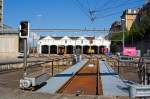 Den Elefant muss man sich denken:-) - Blick �ber die Drehscheibe auf das Depot Lausanne am 29.05.2012.
