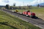 SBB: Am 841 018-5 mit einem Dienstzug zwischen Wangen an der Aare und Niederbipp am 3.