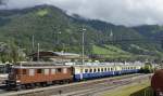 Jubil�um 100 Jahre BLS in Frutigen: Am Sonntag schien die Sonne und die Ae 4/4 251 pr�sentierte sich in voller Sch�nheit mit ihrem Wagenpark auf einem Bereitstellungsgleis und wartete auf die n�chste