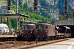   BLS Autoverlad L�tschberg im Bahnhof Goppenstein am 28.05.2012.