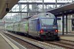 Am 2.Jänner 2020 verlässt 465 003 Spiez mit ein RE nach Interlaken Ost.