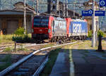 Domodossola Rbf am 02.08.2019:  Wie weit sie doch Stromlos rollen k�nnen, die SBB Cargo Re 484 017-9 / E 484.017 SR (91 85 4484 017-9 CH-SBBC) und die an die SBB Cargo International AG vermietete