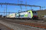 Von der offentlich zugängicher PLatz wurde am 13 Februar 2024 BLS 486 502 samt KLV fotografiert.