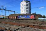 Leerstahlschrottzug mit 620 024 durchfahrt am 13 Februari 2024 Pratteln.