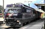 RhB Ge 4/4 III Nr.644 mit Werbung für Radio Grischa in Chur am 30.08.1999.