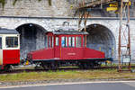   Die kleine CEV Te 2/2 82 am 16.09.2017 im Bahnhof Vevey.