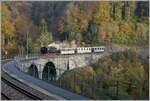  La DER de la Saison!  (Saisonabschlussfeier der Blonay-Chamby Bahn 2022) - Die SEG G 2x 2/2 105 ist mit einem Reisezug bei Vers Chez Robert auf dem Weg nach Blonay.