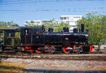 Der Dampfzug der Museumsbahn Blonay-Chamby erreicht am 28.05.2023 den Bahnhof Vevey.