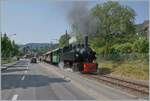 Festival Suisse de la vapeur / Schweizer Dampffestival 2023 der Blonay-Chamby Bahn: Die G 2x 2/2 verlässt mit einem Dampfzug Blonay in Richtung Chamby.