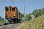 Festival Suisse de la vapeur / Schweizer Dampffestival 2023 der Blonay-Chamby Bahn: Ein Froschblick auf die Bernina Bahn RhB Ge 4/4 81 der Blonay Chamby Bahn.