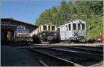 Autour de la voie ferrée / Rund um die eiserne Bahn (Herbstevent 2024) - Da bei Thema rund ums Gleis die Dieseltraktion (für Bauzüge) nicht fehlen darf, war die MOB Gm 4/4 2004 bei der B-C im Einsatz. Somit bot sich die Gelegenheit für eine Überraschung - das  MOB Alignement ! Schön aufgereiht sind die MOB Gm 4/4 2004, der MOB FZe 6/6 2002 (heute B-C) und der MOB BCFe 4/4 N° 11 (heute B-C) in Chaulin.

7. September 2024