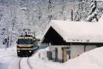 MOB: Ge 4/4 8001-8004 anlässlich der Durchfahrt Jor im Winter 1996.