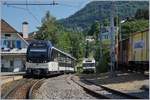 Der letzte der acht ABeh 2/6 mit der Nummer 7508 wendet in Fontanivent, während im Hintergrund die  UR -GTW auf ihre Abgabe ins Seeland warten.