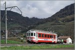 Der Winter ist vorbei! Der AOMC Xeh 4/4 512  Val d'Illiez  f�hrt mit dem X2 957 Richtung Aigle.