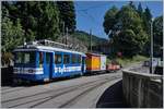Zu meiner grossen �berraschung stand der BVB Be 2/3 mit einem kleinen G�taerzug in Villars sur Ollon.
