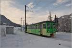 Der ASD BDe 4/4 403 mit dem führenden Bt 434 erreichen den Halt Vers l'Eglise.