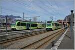 Ein Vergleichsbild der TPC Beh 2/6 und ABeh 4/8 in Aigle.