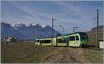 Nachdem ich den TPC Beh 2/6 542 auf der Fahrt nach Aigle gesehen hatte. wartet ich oberhalb des Schlosses auf die Gegenleistung des hier selten zu sehenden Triebwagens. 
Das Bild zeigt den TPC SURF Beh 2/6 542 an der bekannten Fotostelle oberhalb von Aigle auf der Fahrt nach Les Diablerets. 

9. Feb. 2026