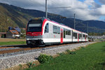 TRAVYS/YStC: Regionalzug mit Be 4/4 an beiden Enden auf der Fahrt nach Ste Croix am 20.
