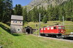 RhB Ge 4/4 I U Nr.601 in Spinas vor dem Albula-Tunnel am 19.08.2009.