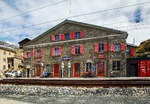 Der Bahnhof Ospizio Bernina (Bernina Hospiz) bei wundersch�nen Wetter am 13.09.2017.