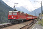 RhB Ge 4/4 I U Nr.605 in Guarda am 22.08.2009.
