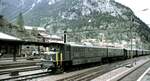 SBB Ae 8/14 Nr.11 801 in Göschenen zum Jubiläum 100 Jahre Gotthard-Bahn am 22.08.1981.