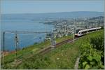 Ein Flirt verl�sst Grandvaux Richtung Lausanne.