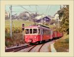 Jeweils am Nachmittag gegen drei wurden die morgens gegen zehn nach Blonay gebrachten Wagen wieder nach Vevey zur�ckgefahren, hier erreicht der BDeh 2/4 73 mit zwei Gk St-L�gier Gare.