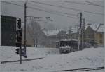  Astro Pléiades  und  Train des Etoiles  kämpfen sich durch den dichten Schnee und erreichen Blonay.