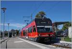 Der asm GTW Be 2/6 513 wartet in Ins auf die R�ckfahrt nach Biel/Bienne.