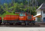 Die BLS Ee 936 134-6 (ex EBT 134 (Emmental-Burgdorf-Thun-Bahn, Burgdorf)) am 28.05.2012 in Kandersteg.