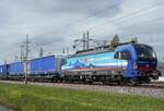 Notsch�ss am SBBCI 193 521 mit KLV bei Valburg am 16 April 2026 vom offenbarer Weg gemacht.