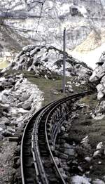 Pilatusbahn (PB) Bergstrecke am 21.09.1981.