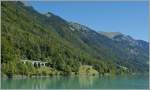 Ein  zb  De 110 mit einem Golden-Pass IR von Luzern nach Interlaken am Briezersee zwischen Eblingen und Oberried.