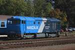 Ex-Hanzalik (deren Farben der Lok noch imer tragt), ex CD Cargo, heute Rail System 749 262 lauft um in Benesov u Prahy am 28 September 2025 während STEAM56.