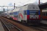 Werbetriebzug 471 011 treft am 11 September 2022 in Benesov u Prahy ein.
