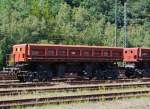 Sch�ttgutkippwagen mit pneumatischer Bet�tigung und vier Rads�tzen (Ua 416) der Tschechiesche Firma TSS A.S., abgestellt am 20.08.2011 in Betzdorf/Sieg.